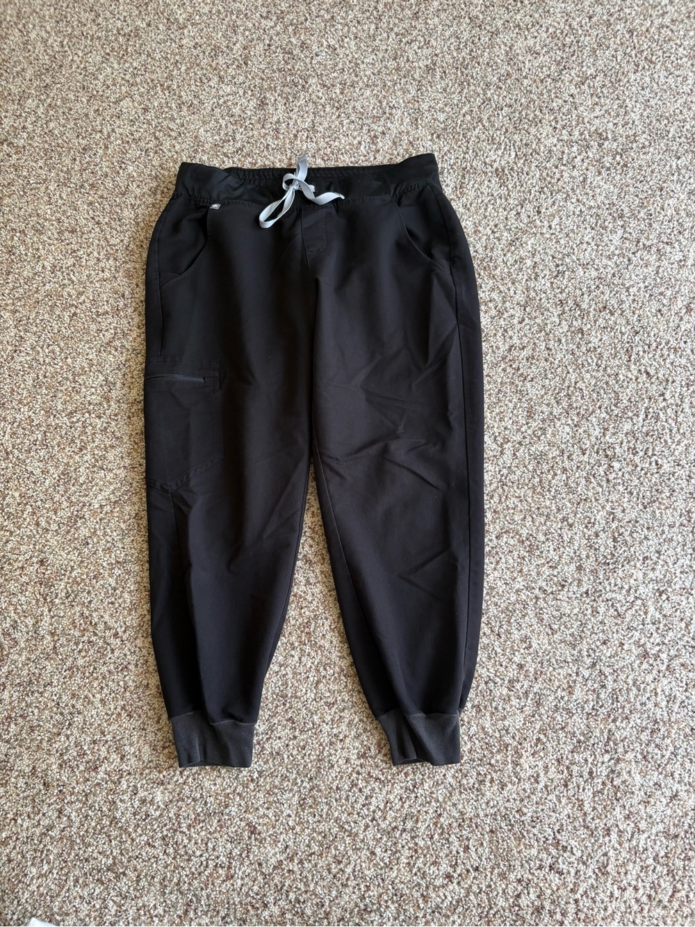 Figs Black Women's Joggers with Gray Drawstring